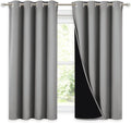 Nicetown 100% Blackout Curtains with Black Liners, Thermal Insulated Full Blackout 2-Layer Drapes, Noise Cancellation Window Draperies for…