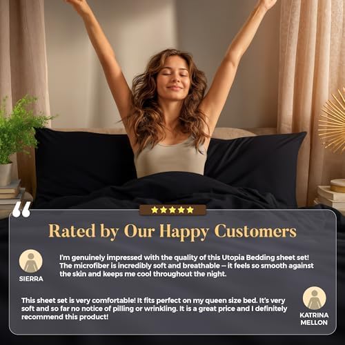 Utopiabedding Utopia Bedding Twin Sheet Set – 3 Piece Bed Sheets for Twin Size Bed, Soft and Breathable Microfiber, Includes 1 Fitted Sheet…