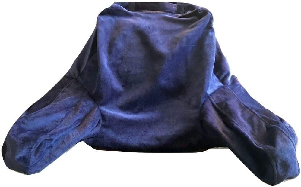 ComfortSpa Reading Pillow Replacement Cover for 19 inch Back Rest Pillow, Polyester Velour Machine Wash and Dry (Navy Blue)