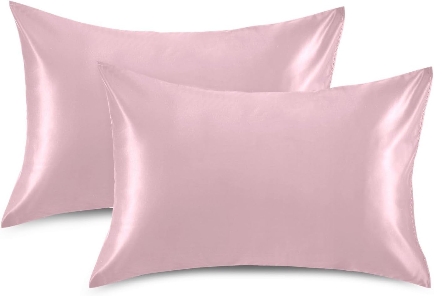 Pink Color Pillow Covers Silk Pillowcase for Hair and Skin Breathable Smooth Soft Satin Pillowcase Standard Size Pillow Case for Hot…