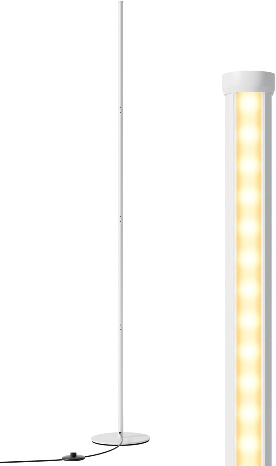 Edishine LED Corner Floor Lamp, 57.5" Minimalist Dimmable Sleek Light, Adjustable Height, Tall Floor Lamps for Living Room, Bedroom, Office…