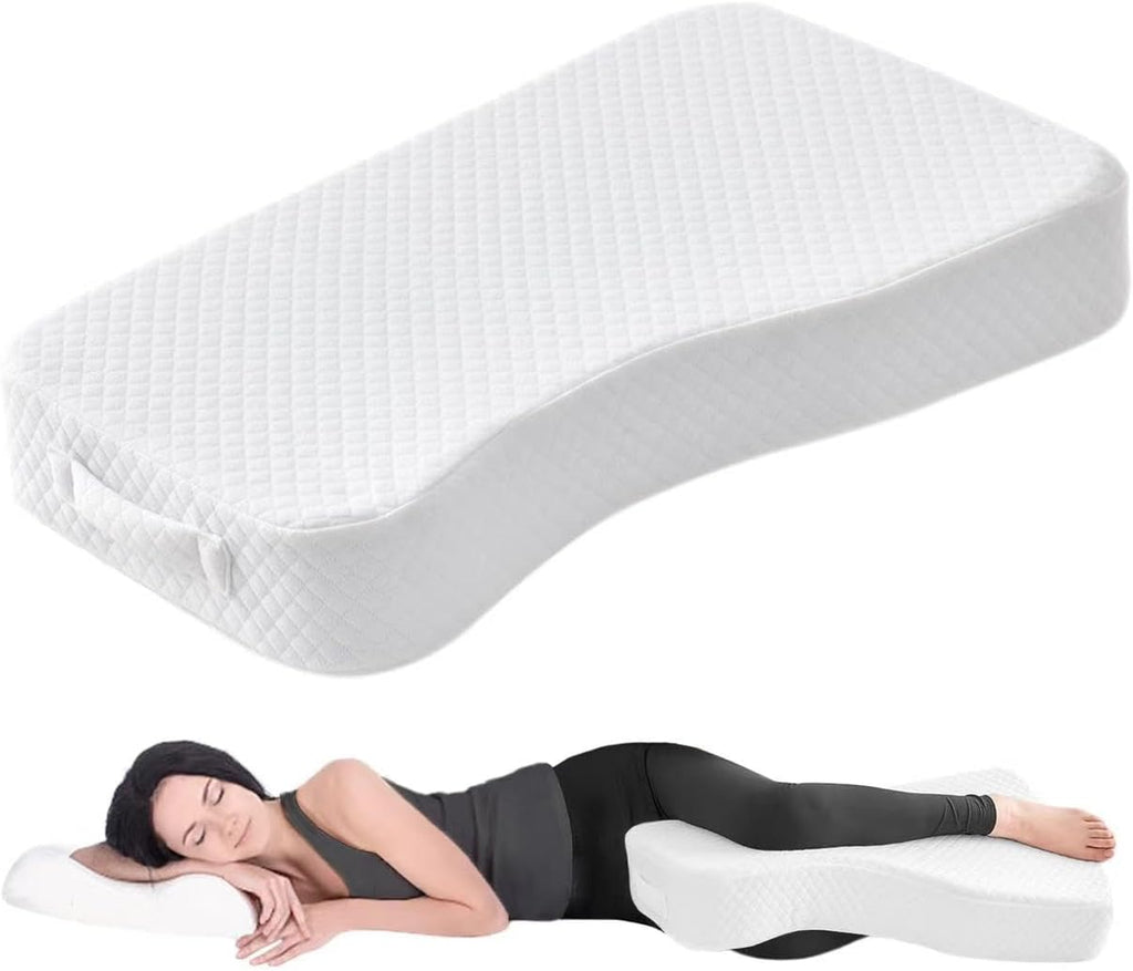 Livemy Leg Pillow for Side Sleepers, Memory Foam Knee Pillow for Side Sleeping, Leg Elevation Pillow for Hip/Back/Sciatica Helps Spi…