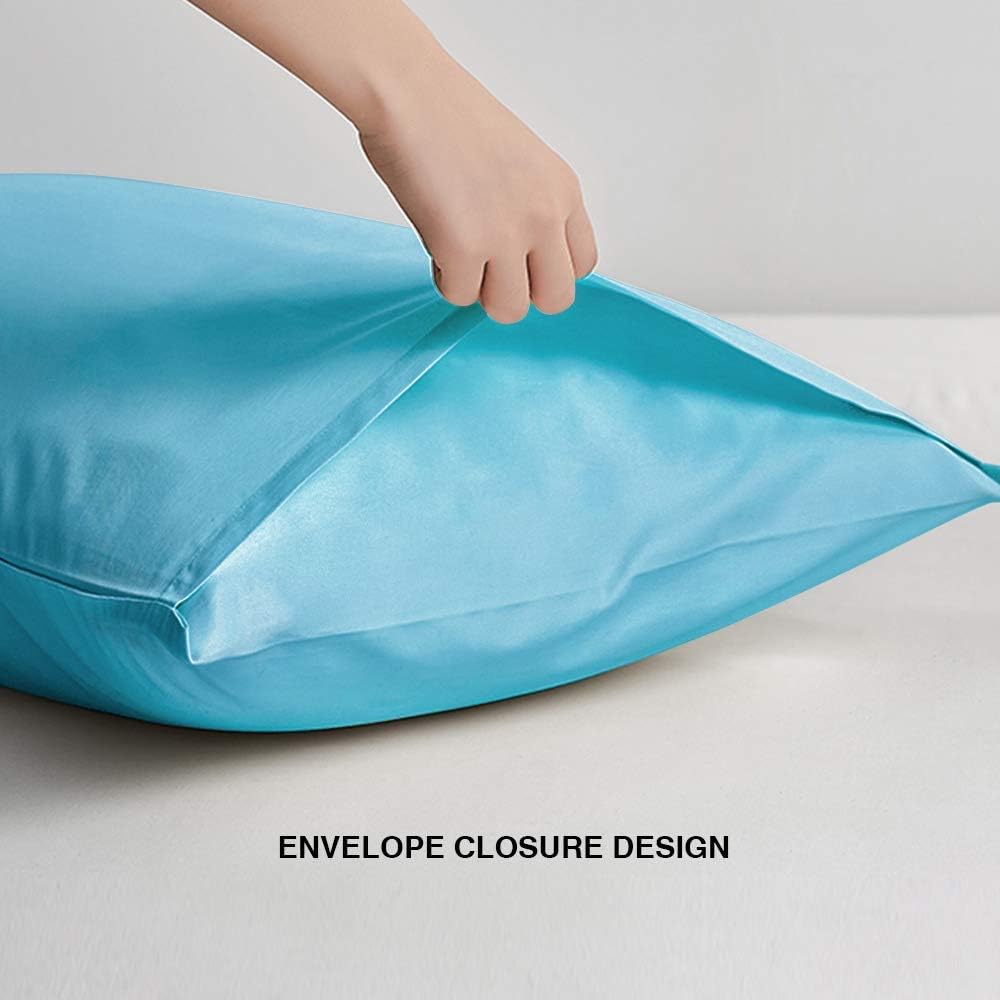 FLXXIE Pillow Cases Standard Size, Soft Microfiber Pillow Covers with Envelope Closure, Wrinkle, Stain Resistant Pillowcases, 2 Piece…