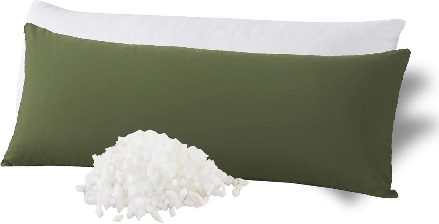 WhatsBedding Memory Foam Body Pillow with Breathable Zippered Cotton Cover, Full Body Pillow for Adults, Long Pillow for Sleeping, Firm Pil…