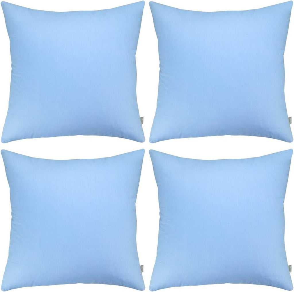 Thmyo 4-Pack 100% Cotton Comfortable Solid Decorative Throw Pillow Case, Square Cushion Cover Pillowcase Sublimation Blank Pillow Covers DI…