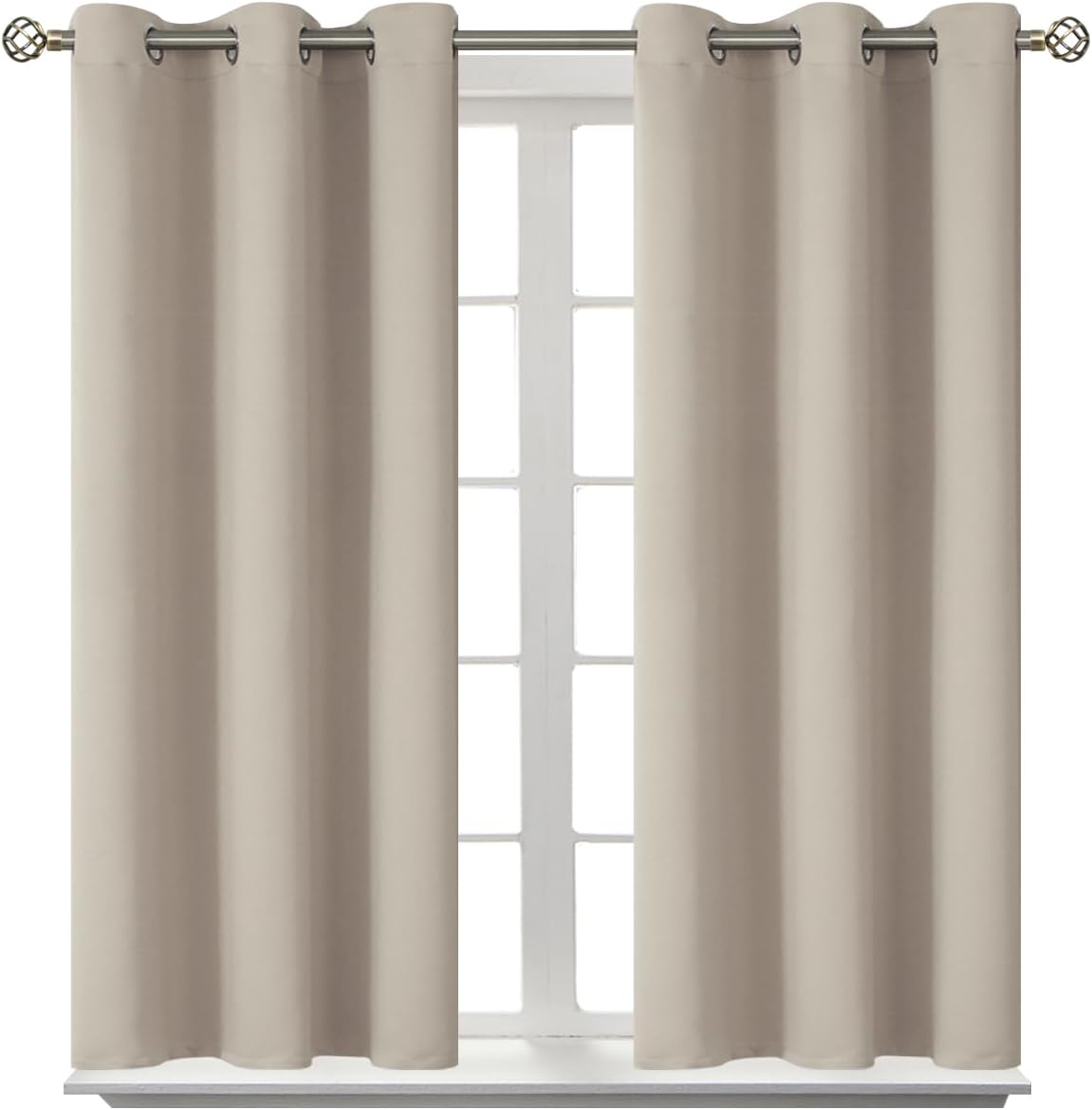 BGment Room Darkening Curtains 45 Inches Long - Grommet Thermal Insulated Drapes Window Treatment Curtains for Bedroom, 2 Panels, 38 x 45 I…