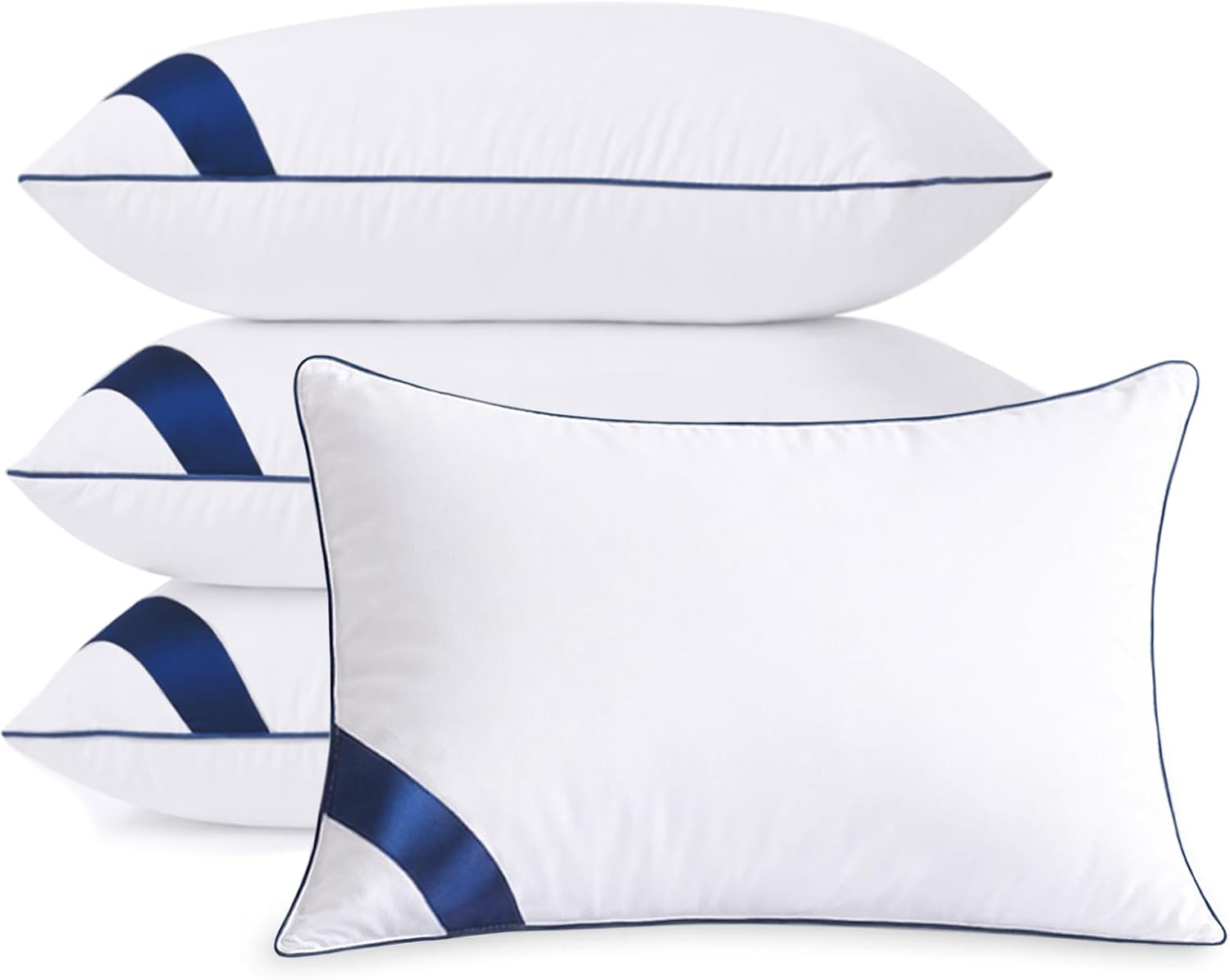 Meoflaw Pillows Queen Size Set of 4, Soft Microfiber Queen Pillows with Hollow Fiber, Hotel Quailty Bed Pillows for Sleeping 4 Pack for Back,…