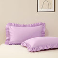 Sewdudely Standard Pillow Cases Set of 2, 20x26 Microfiber Ruffle Pillowcases Purple Pillow Shams, Soft Breathable and Non Shrinking…