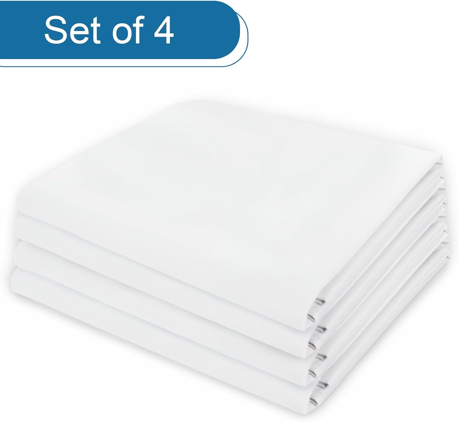4 Pack Pillow Protectors with Zipper Queen Size Breathable & Noiseless Pillow Protector 100% Waterproof Pillow Cases 20''×30'' White…