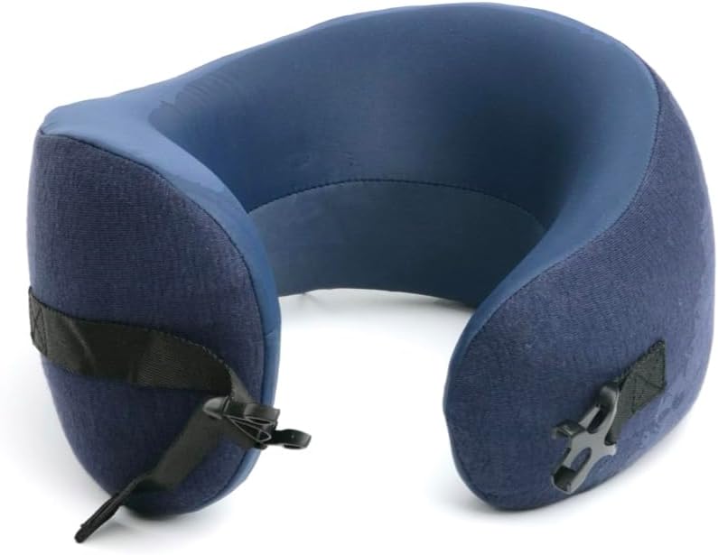 Cushionlab C CUSHION LAB Travel Pillow, Award-Winning Patented Ergonomic Design for Chin & Neck Support Memory Foam Neck Pillow, Compact Ai…