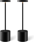 Cordless Table Lamp Set of 2, Rechargeable 5000mAh Battery Operated Outdoor Table Lamps, Portable LED Desk Lamp, 3 Color Dimmable Table…