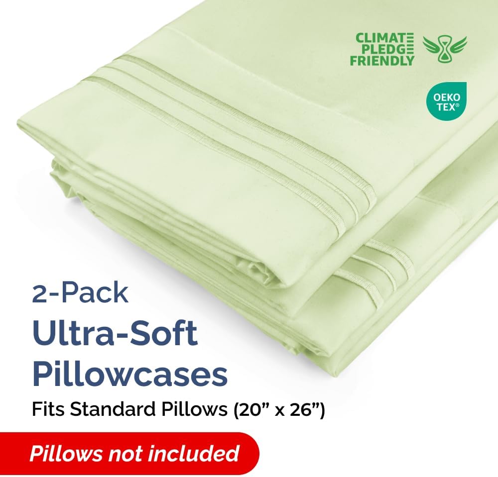 Standard Pillow Cases Set of 2 - Ultra-Soft Hotel Quality Pillowcase Covers - Comfy & Wrinkle Free - Stain and Fade Resistant - Machine…