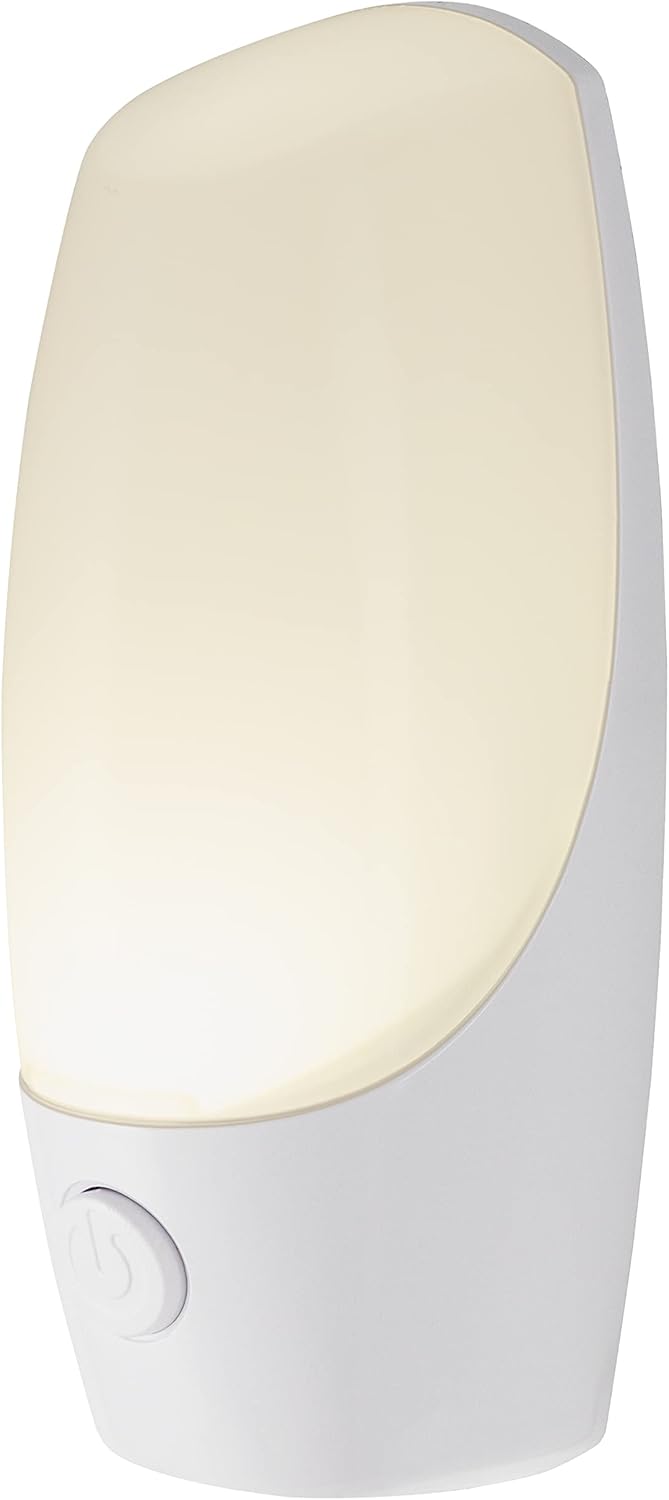 Energizer Manual On/Off LED Night Light Plug-in, Push Button, Compact, Contemporary, for Bedroom, Livingroom, Hallway, Bathroom, Nursery…