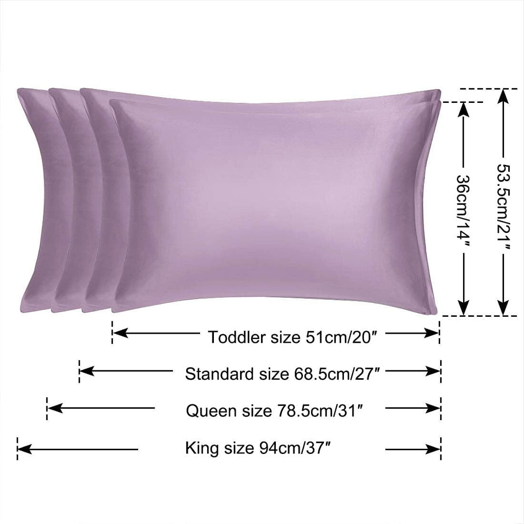 uxcell Standard Satin Pillowcase with Zipper, Super Soft and Luxury, Silky Pillow Cases Covers Set of 2, 21"x27", Mauve