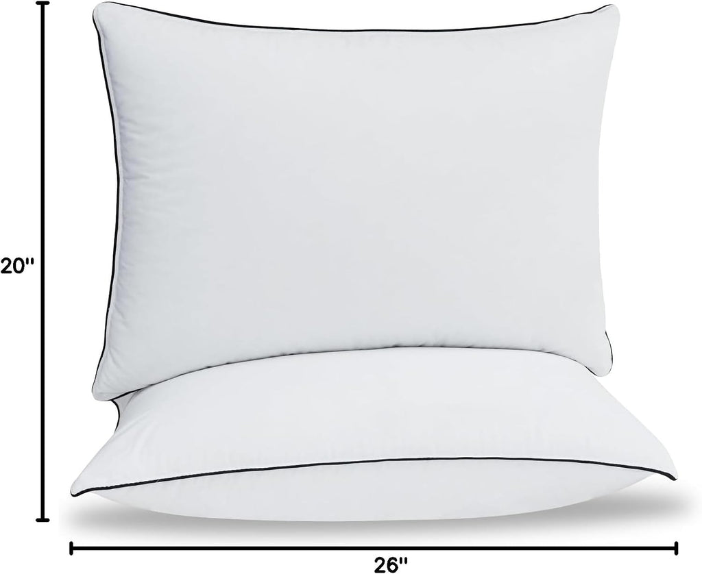 Down Pillows Breathable Cotton Shell Cover, Luxury Hotel Collection Bed Pillows for Sleeping, Fluffy Soft Medium Firm Down Fiber Pillows…