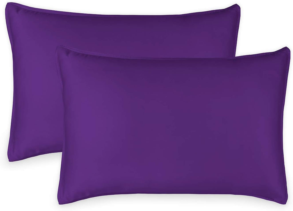 Queen Pillowcases by Pure Bamboo, Genuine 100% Organic Viscose Derived from Bamboo, Luxuriously Soft & Cooling, Double Stitching…