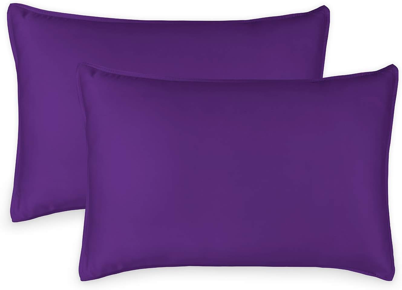 Queen Pillowcases by Pure Bamboo, Genuine 100% Organic Viscose Derived from Bamboo, Luxuriously Soft & Cooling, Double Stitching…