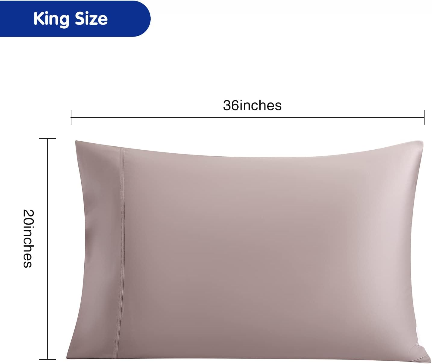 Stnomyhome Eucalyptus Tencel Cooling Pillowcase 2 Pack King Taupe | Moisture Wicking for Night Sweats | 3X Faster Drying | Oeko-TEX Certifi…