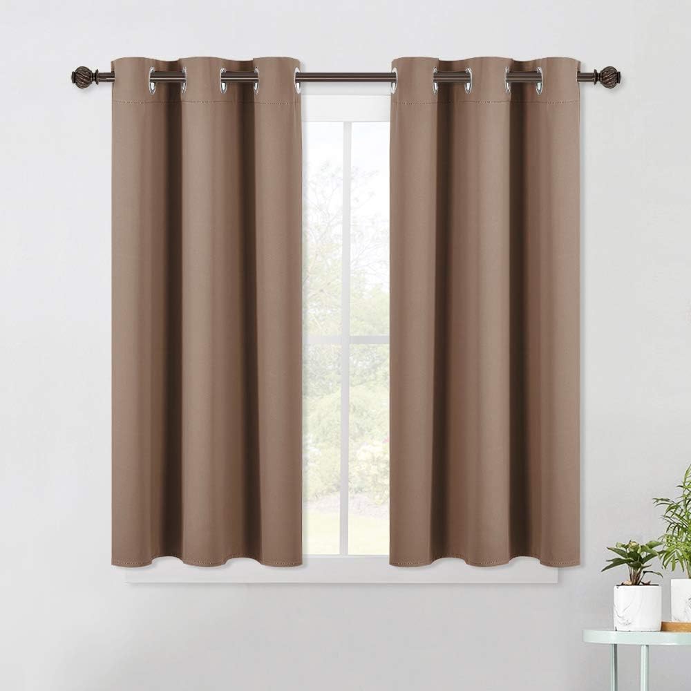 NICETOWN Blackout Window Curtains and Drapes for Kitchen, Window Treatment Thermal Insulated Solid Grommet Blackout Drapery Panels (Set…