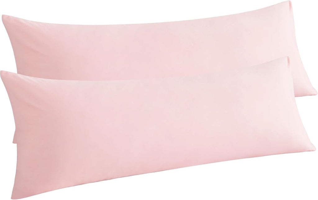 Ntbay Body Pillow Cases Set of 2, 2 Pack Brushed Microfiber 20x54 Pillow Cases, Soft, Wrinkle, Fade, Stain Resistant Blush Pink Pillow Case…