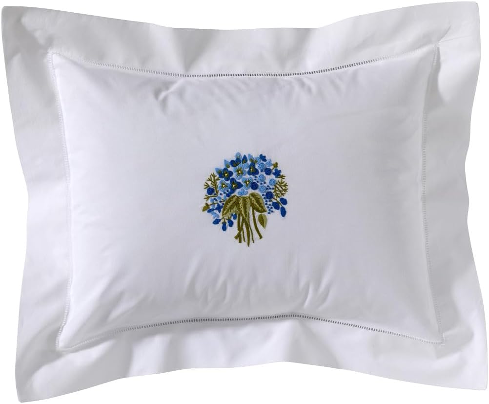 Jacaranda Living Embroidered Boudoir Pillow Cover – Handcrafted Embroidery, Fine Italian Cotton, Decorative Pillow Accent for Bedroom &…