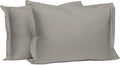 Pizuna Pure 100% Cotton Pillow Shams Queen Size Set of 2 Ash Grey, Luxurious 400 Thread Count Long Staple Cotton Sateen with Envelope Closu…