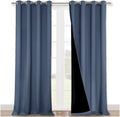 Nicetown Insulated 100% Blackout Curtains, Noise Reducing Performance Drapes with Black Lining, Full Light Blocking Draperies for Overnight…