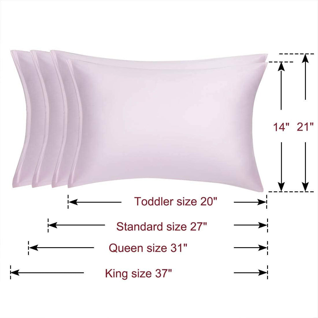 uxcell Standard Satin Pillowcase with Zipper, Super Soft and Luxury, Silky Pillow Cases Covers Set of 2, 21"x27", Lavender Gray