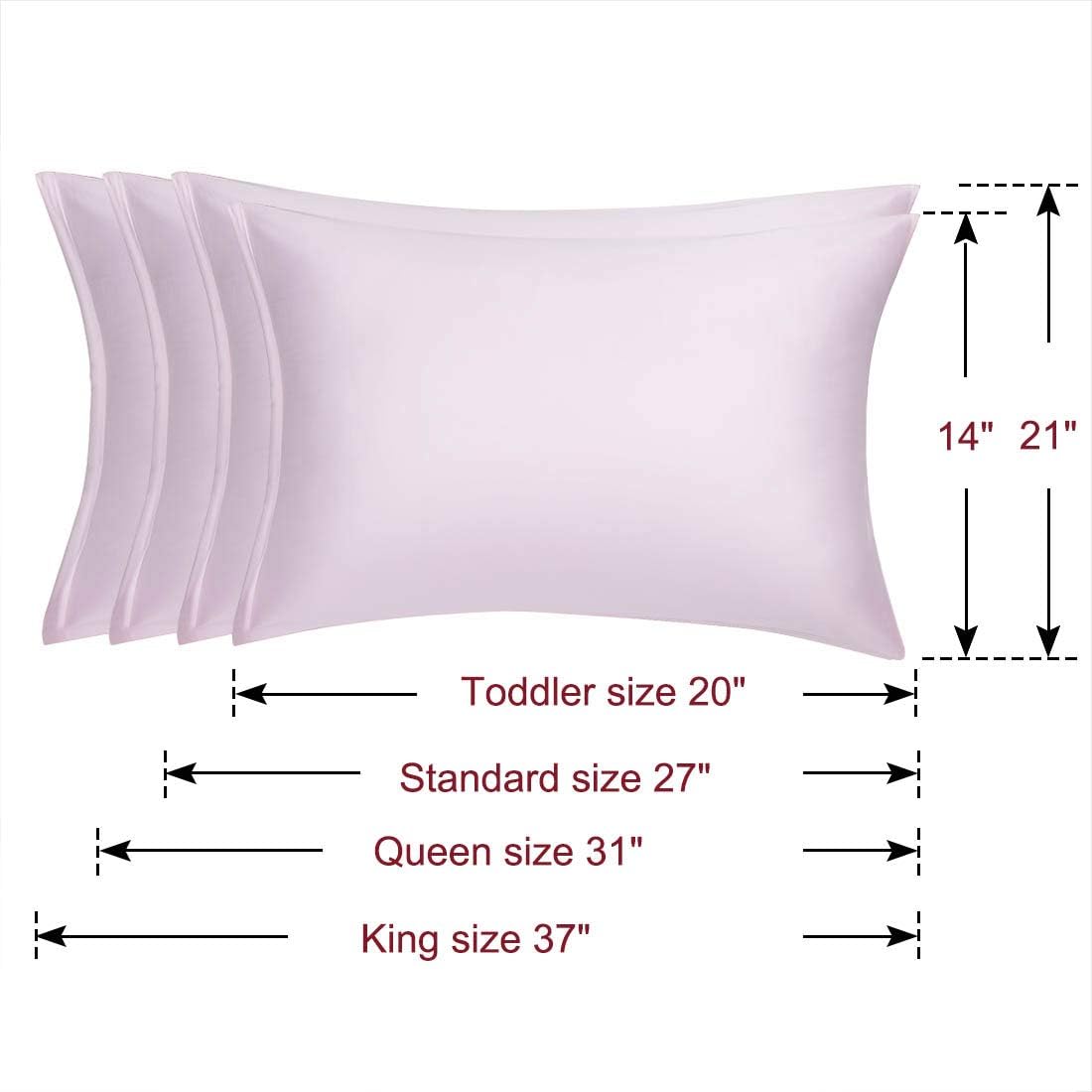 uxcell Standard Satin Pillowcase with Zipper, Super Soft and Luxury, Silky Pillow Cases Covers Set of 2, 21"x27", Lavender Gray