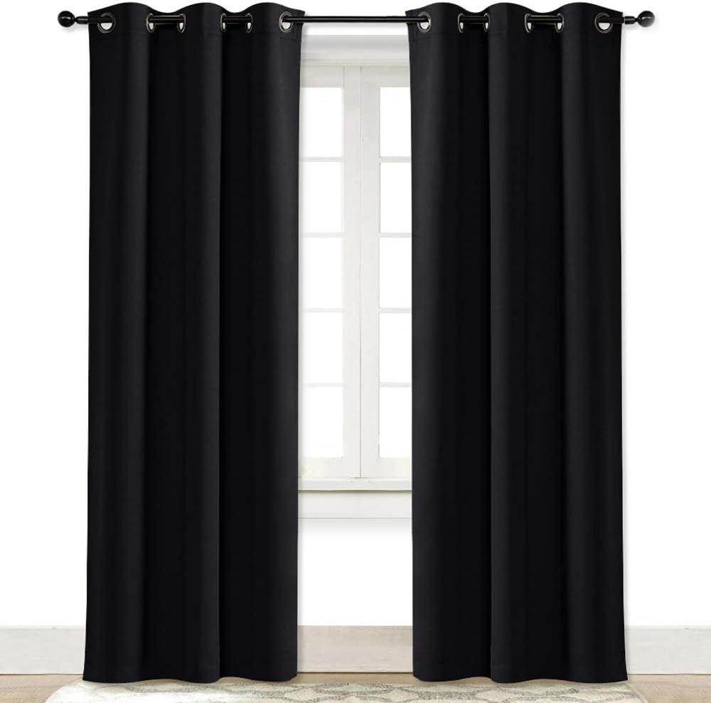 NICETOWN Soundproof Thermal Insulated Blackout Curtain Thermal Insulated Solid Grommet Room Darkening Drape for Dining Room (Single…