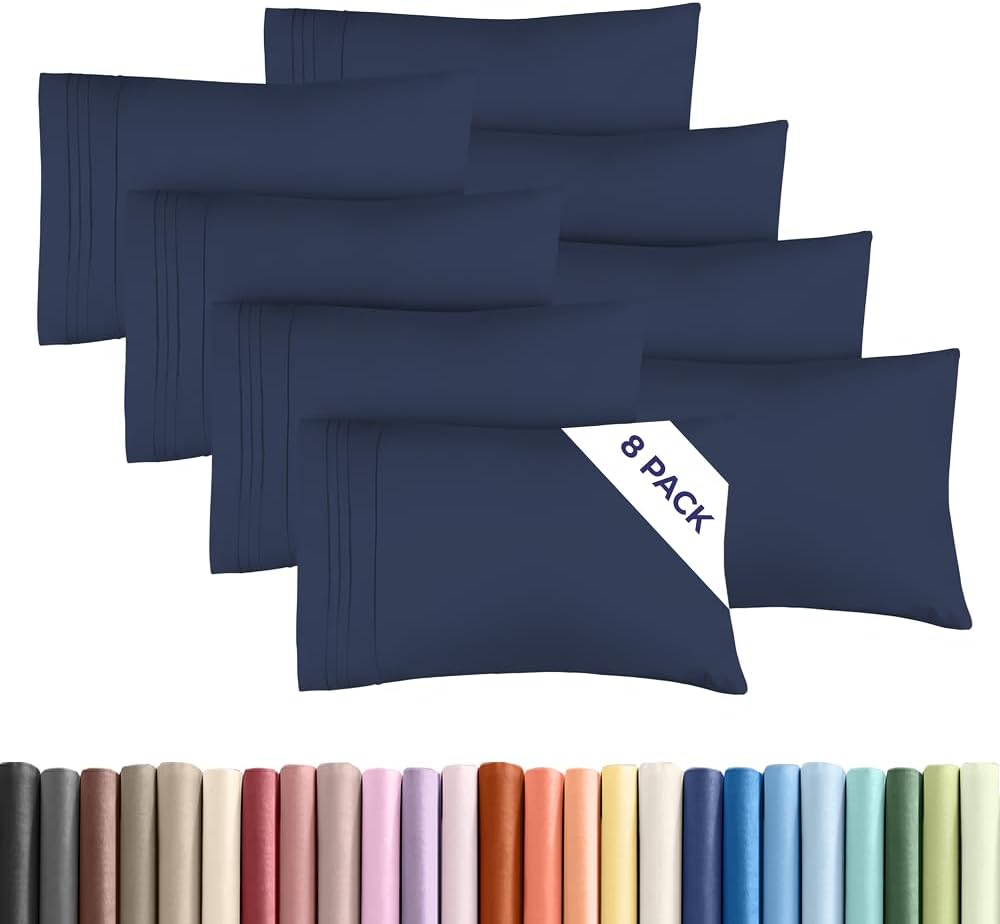 Standard Pillow Cases Set of 8 - Ultra Soft Hotel Quality Pillowcase Covers - Comfy, Cozy & Wrinkle Free - Shrink, Stain & Fade Resistant…