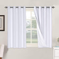 H.VERSAILTEX Linen Blackout Curtains 45 Inches Long 100% Blackout Thermal Insulated Textured Linen Look Curtain Draperies Anti-Rust…