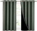 Nicetown Dark Mallard 100% Blackout Curtains 45 inches Long, 2 Thick Layers Completely Blackout Window Treatment Thermal Insulated Lined Dr…