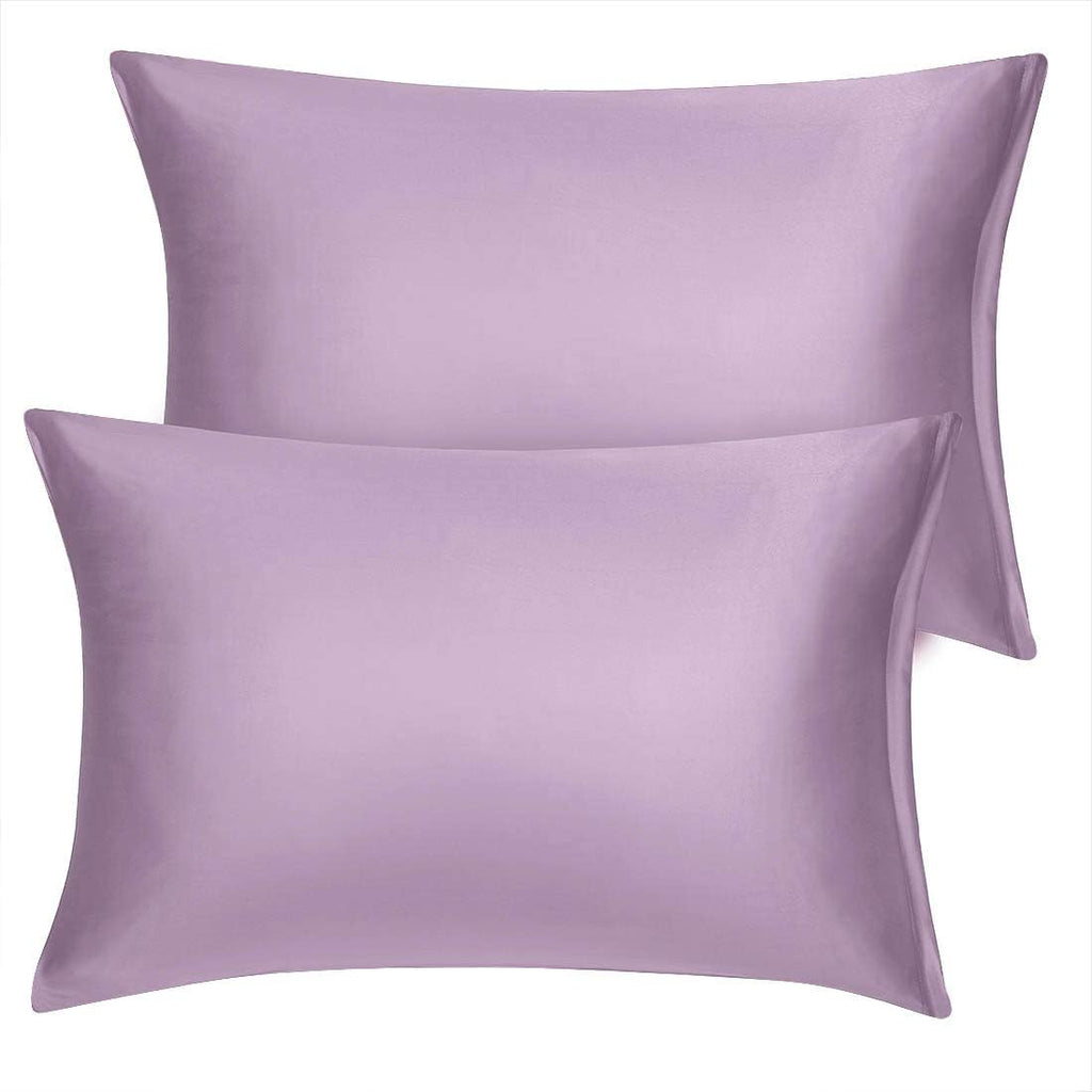 uxcell Standard Satin Pillowcase with Zipper, Super Soft and Luxury, Silky Pillow Cases Covers Set of 2, 21"x27", Mauve
