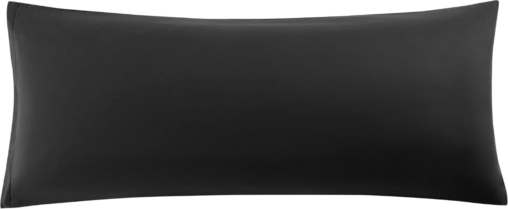 uxcell Soft Microfiber Body Pillow Cover with Zipper Closure, Long Pillow Cases for Body Pillows Weave for 90 GSM Polyester, Black Body (20…