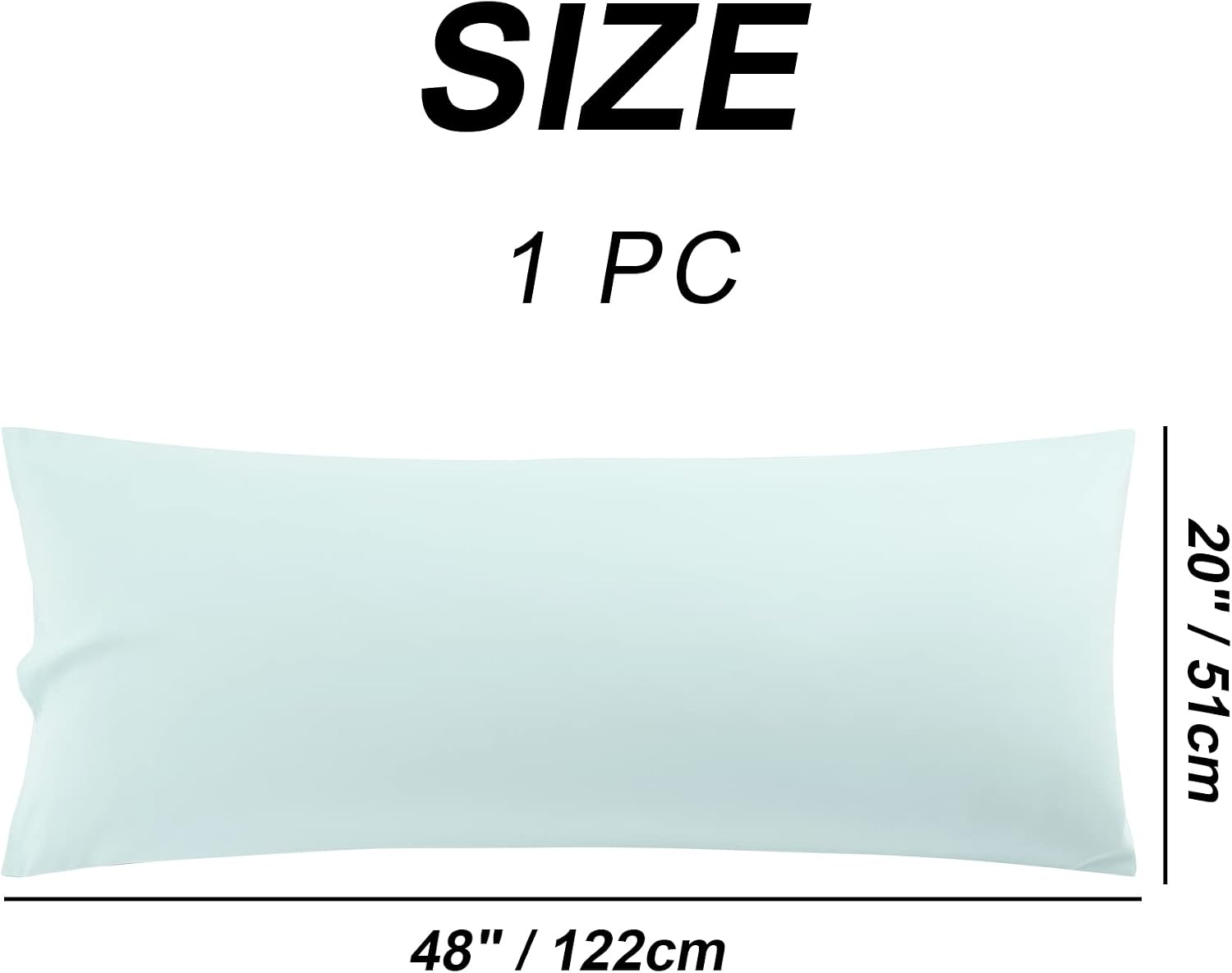 uxcell 100% Microfiber Body Pillow Cover | 1800 Thread Count Pillowcase | Soft Pillow Case with Envelope Closure | 90 GSM Ployester | No Wr…