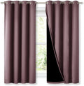 Nicetown 100% Blackout Curtains with Black Liners, Thermal Insulated Full Blackout 2-Layer Lined Drapes, Energy Efficiency Window Draperies…