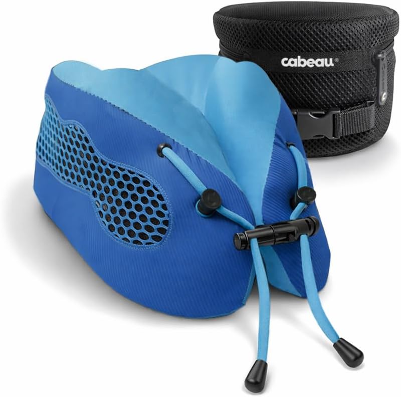 Evolution Cool Travel Neck Pillow by Cabeau - Cooling Airflow Vents, Memory Foam Neck Support, and Adjustable Clasp - Comfort On-The-Go…