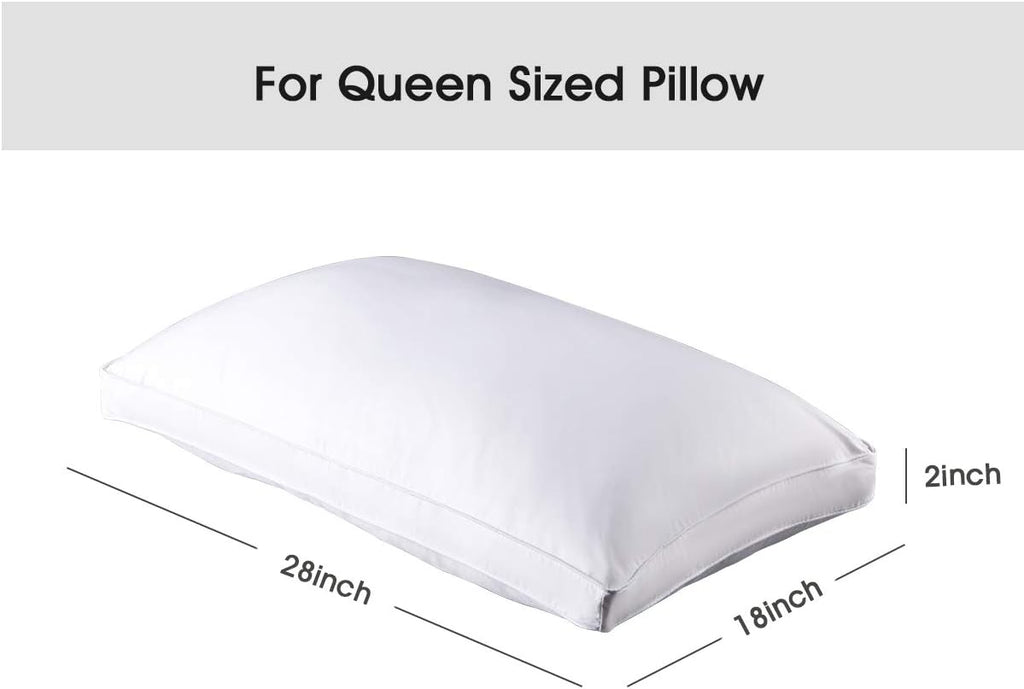 STONECREST Gusseted Pillow Protector - 1 PC, Zipper Premium Gusset Pillow Encasement Covers(300tc Sateen-Gusset, Queen)