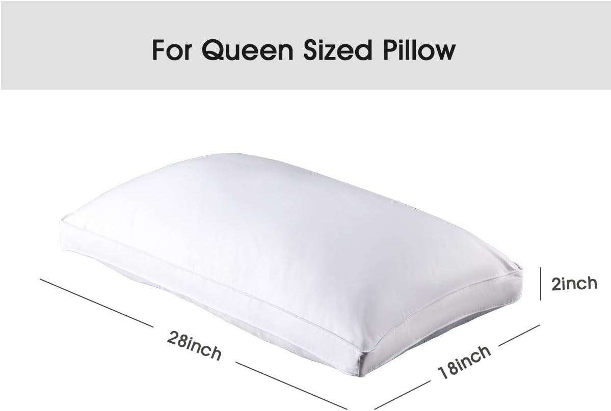 STONECREST Gusseted Pillow Protector - 1 PC, Zipper Premium Gusset Pillow Encasement Covers(300tc Sateen-Gusset, Queen)