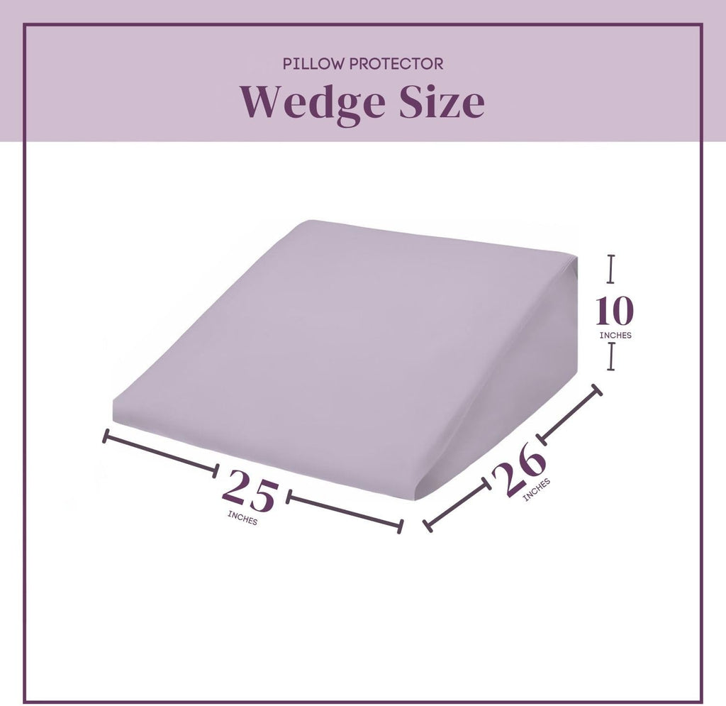 CirclesHome Wedge Pillow Cover 100% Cotton, Zippered Wedge Pillow Case Protector, Soft, Hypoallergenic & Breathable - Lavender, (25Wx26Lx10…