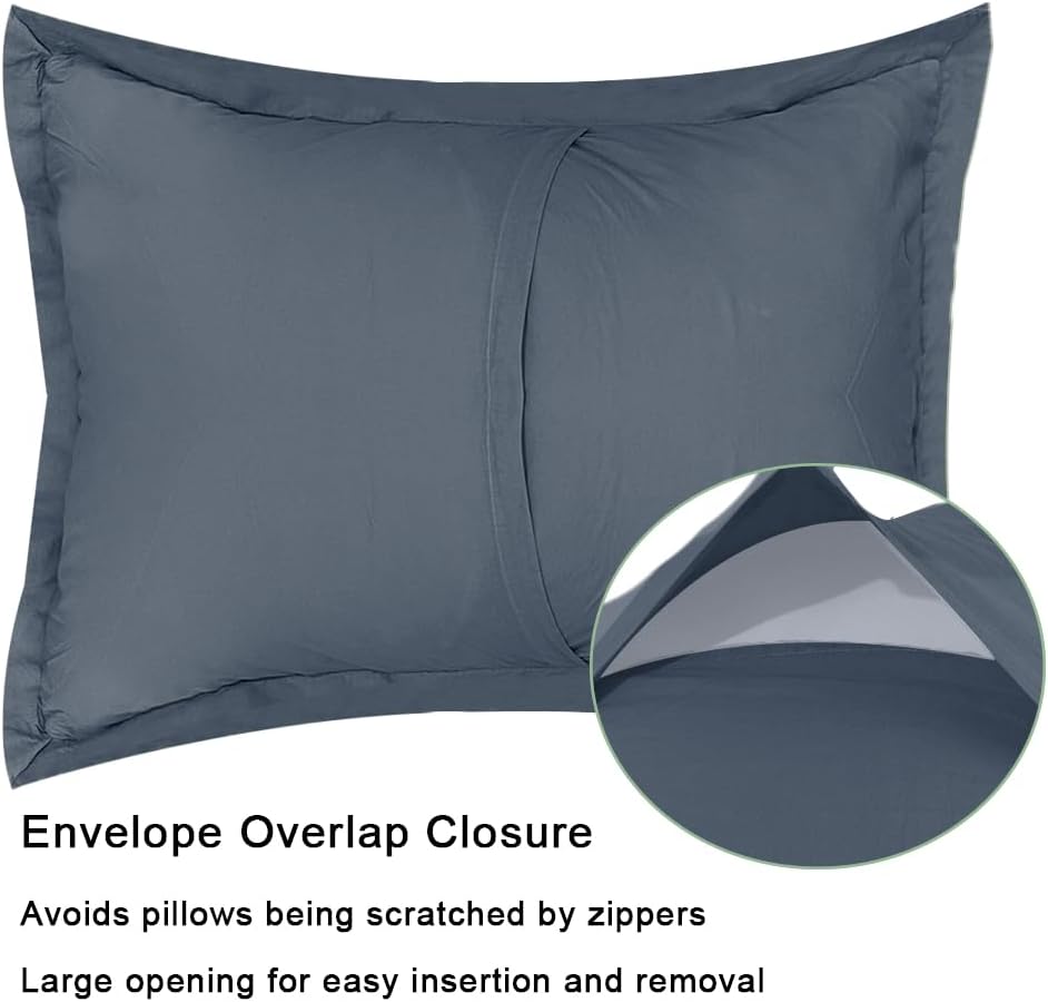 Cocoploceus Standard Pillowcase Set of 2 20X26 Pillow Covers Cotton Bed Pillow Shams Soft Decorative Pillow Cases with Envelope Closure, Bl…