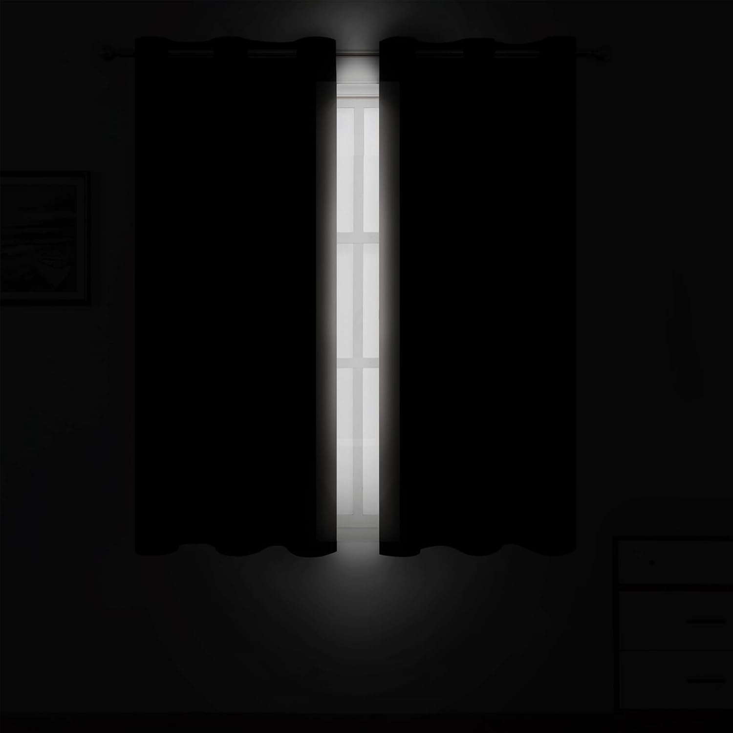 Lemomo Blackout Curtains 66 x 54 Inch Long Light Beige Curtains Set of 2 Panels Room Darkening Curtains for Bedroom and Living Room 54 Inch…