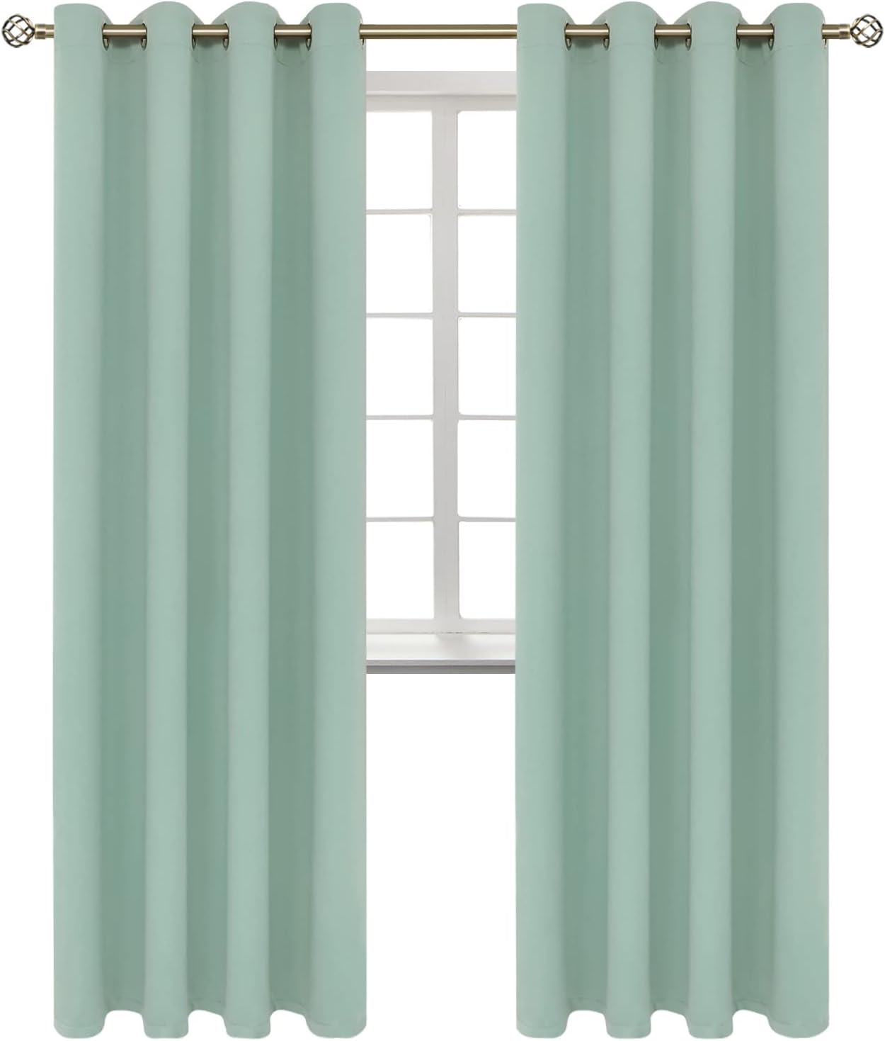 BGment Blackout Curtains - Grommet Thermal Insulated Room Darkening Bedroom and Living Room Curtains, Set of 2 Panels (52 x 84 Inch, Frosty…