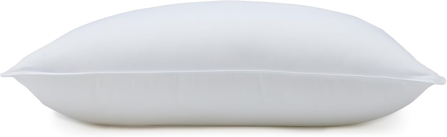 Amazon Basics Down Alternative Pillow for Side and Back Sleepers, Medium Density, Standard Size, 26" x 20", 2-Pack, White