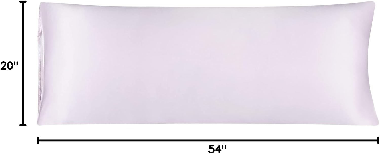uxcell Body Pillow Cover, 20x54 Inch Light Lilac Silky Satin Body Pillowcases for Hair and Skin, Soft Cooling Smooth Pillow Case with…