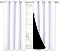 Nicetown White 100% Blackout Curtains 45 inches Long, 2 Thick Layers Completely Blackout Window Treatment Thermal Insulated Lined Drapes fo…