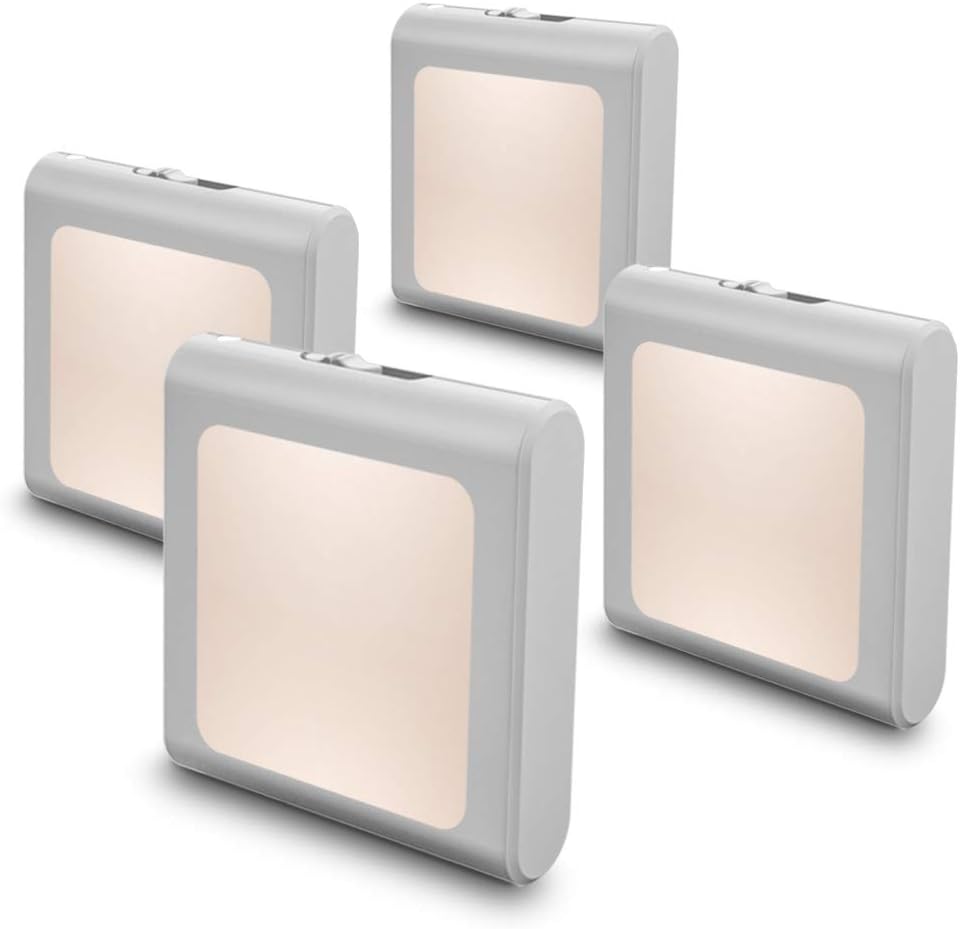 MAZ-TEK Plug in Dimmable Led Night Light with Auto Dusk to Dawn Sensor, Soft Warm White Nightlights for Hallway, Bedroom, Kids Room…