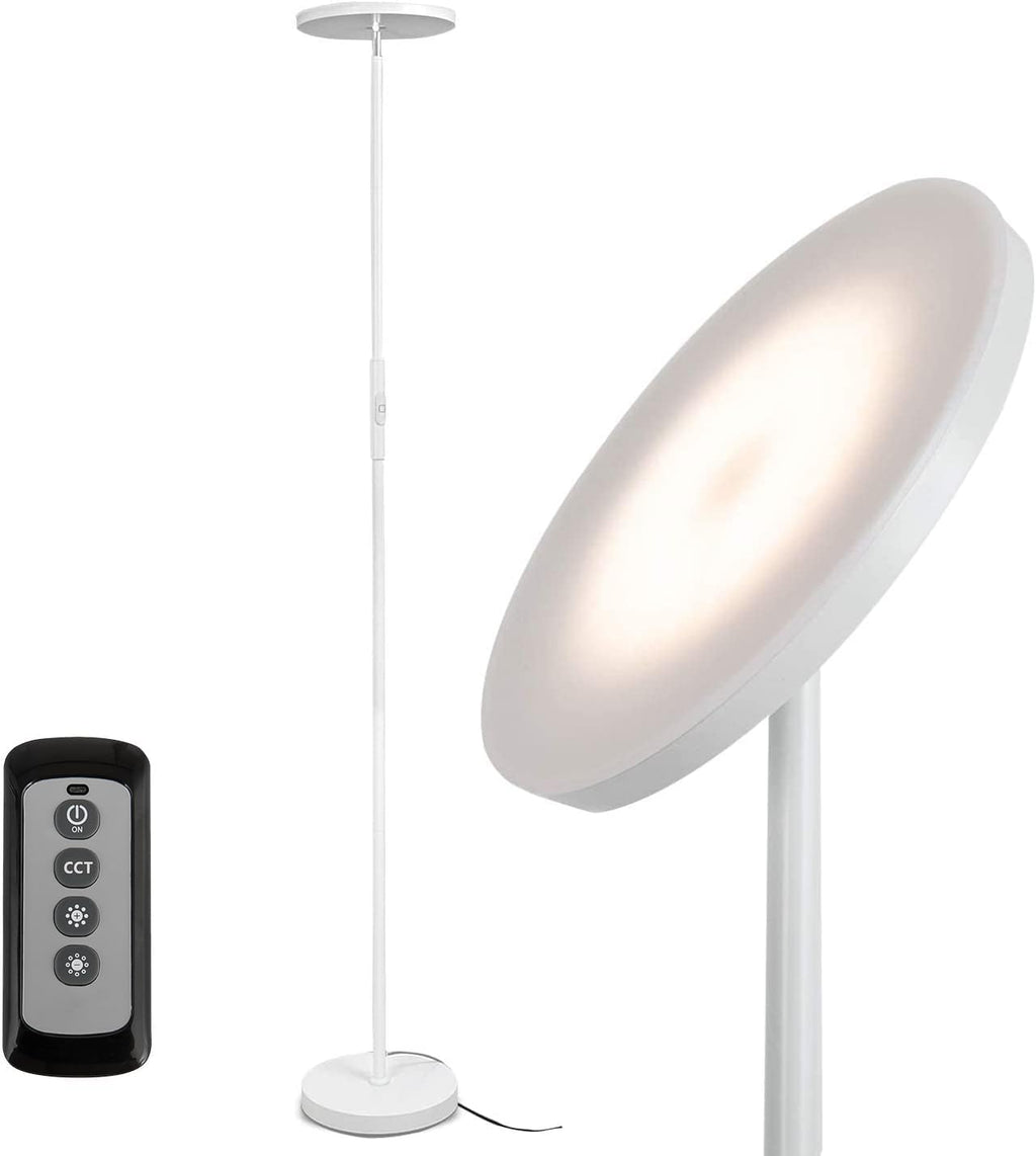 JOOFO Floor Lamp,30W/2400LM Sky LED Modern Torchiere 3 Color Temperatures Super Bright -Tall Standing Pole Light with Remote & Touch…