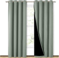 Nicetown 100% Blackout Window Curtain Panels, Cold and Full Light Blocking Drapes with Black Liner for Nursery, 84 inches Drop Thermal Insu…